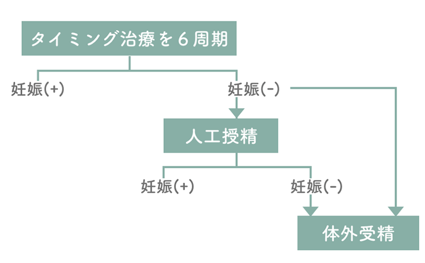 タイミング治療とは？タイミング治療は、自然排卵で行う場合もありますし、排卵が不規則な方は排卵誘発剤を使用しながら行うこともあります。 精子検査に異常がなく、卵管もつまっていないことがタイミング治療を行う上での条件となります。