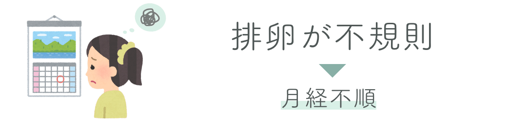 排卵が不規則→月経不順